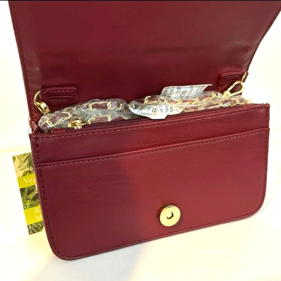 Badgley Mischka red wine pleated Crossbody purse NWT - Picture 4 of 13